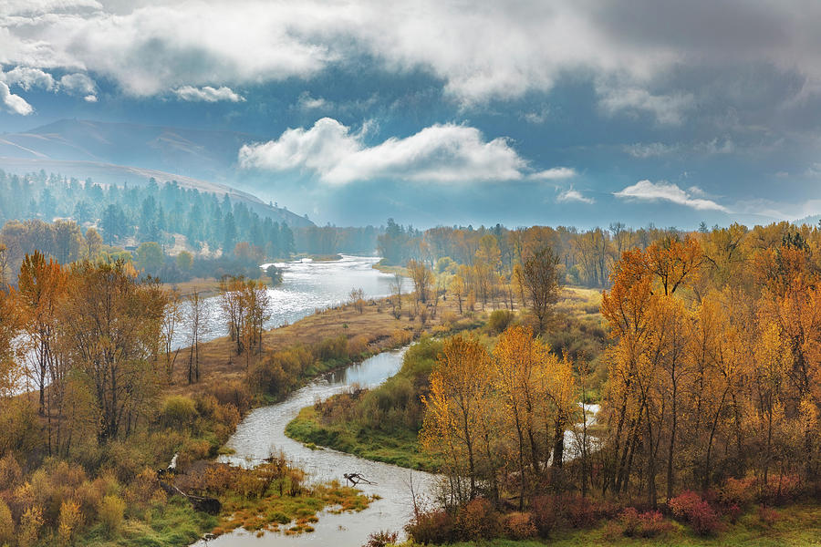 Fall Photograph - Autumn,bitterroot River,chuck by Chuck Haney