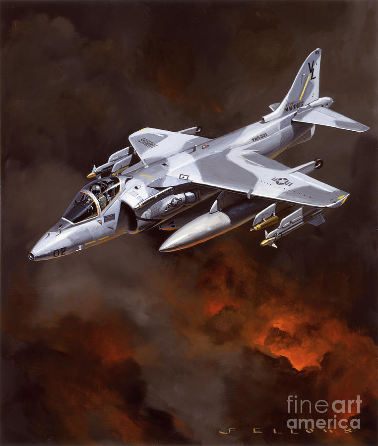 McDonnell Douglas AV-8B Harrier II Painting by Jack Fellows