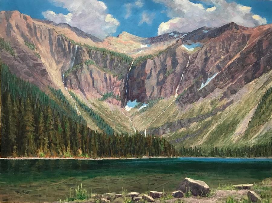 Glacier National Park Painting - Avalanche Lake by Tom Siebert