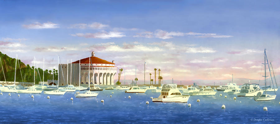 Avalon Harbor in the Morning Painting by Douglas Castleman