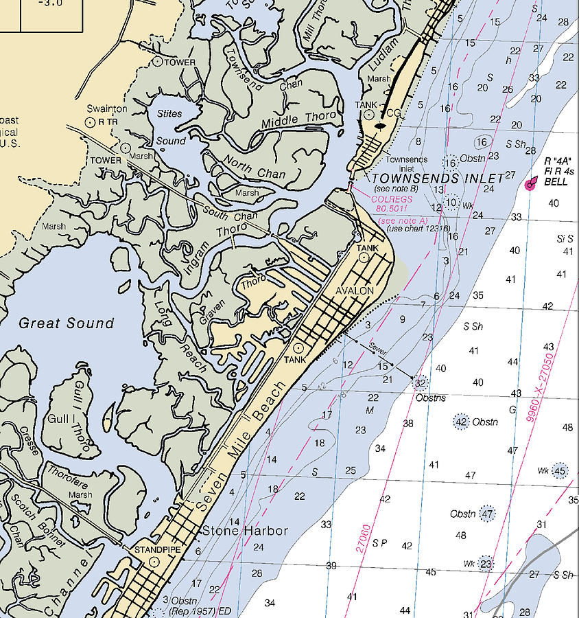 avalon-new-jersey-nautical-chart-mixed-media-by-sea-koast-pixels