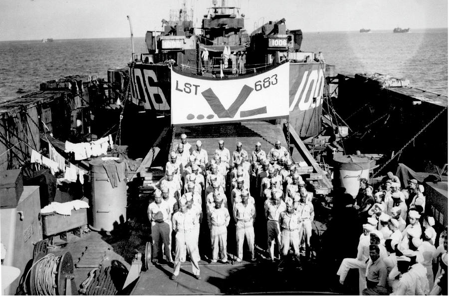 Aviation Battalion on LST Painting by US Army