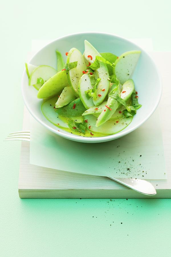 Avocado And Apple Salad Photograph by Michael Wissing