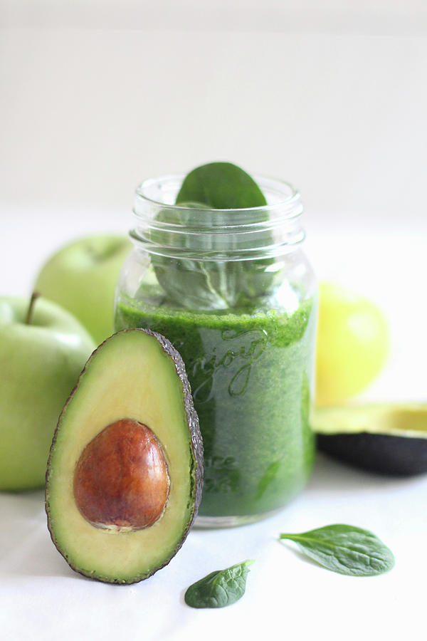 Avocado And Apple Smoothie With Spinach Photograph by Sylvia E.k Photography