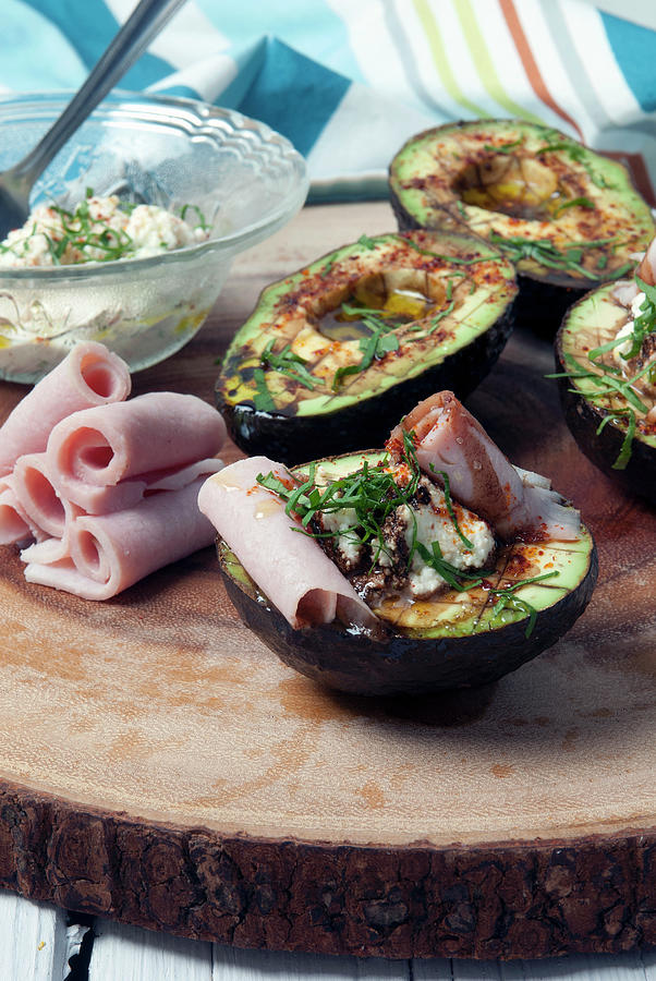 Avocado Appetizers With Ham Photograph by Spyros Bourboulis