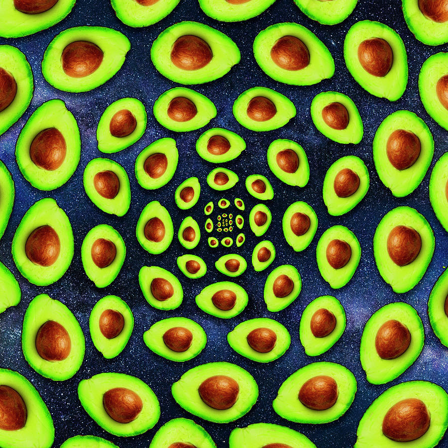 Fruit Digital Art - Avocado Spiral by Ali Chris