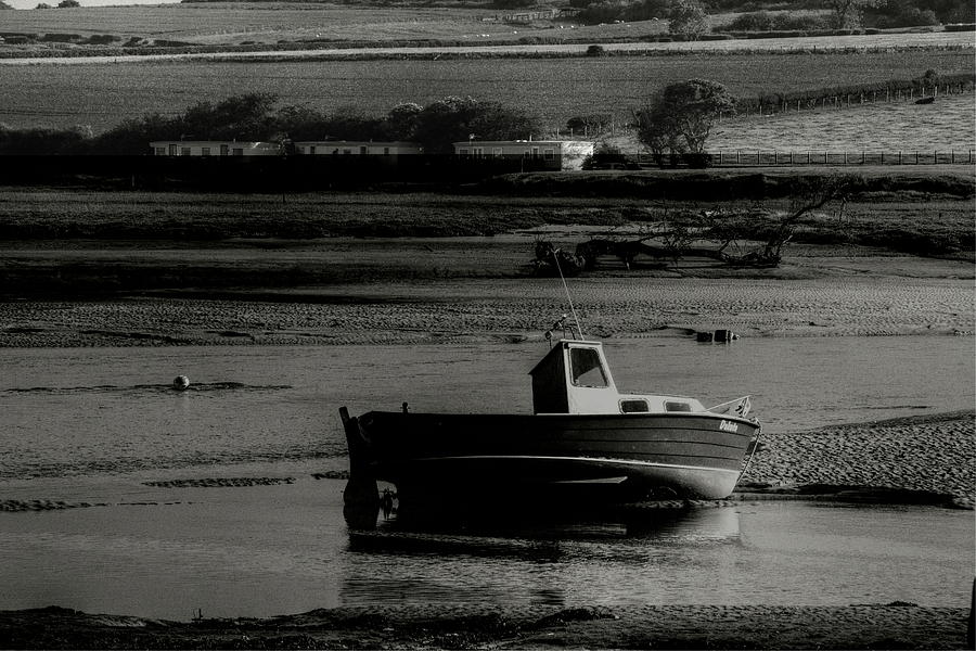 Awaiting The Tide Monochrome Photograph by Jeff Townsend