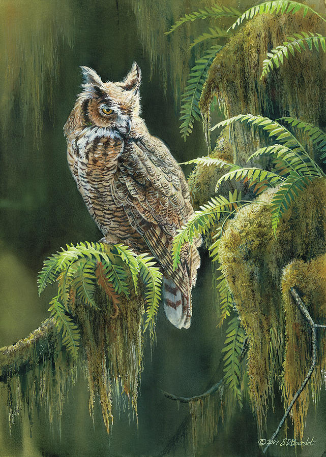 Great Horned Owl Painting - Awakening by Wild Wings
