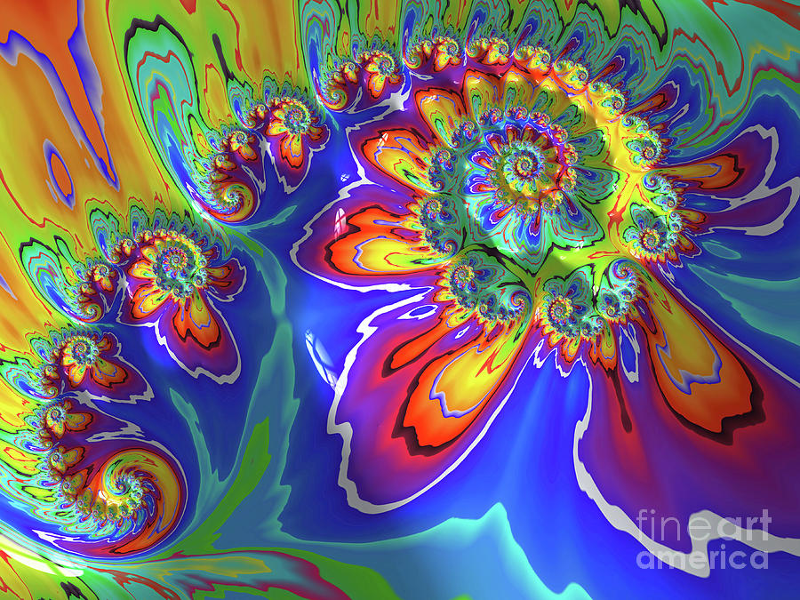Abstract Digital Art - Awesome Colors by Elisabeth Lucas