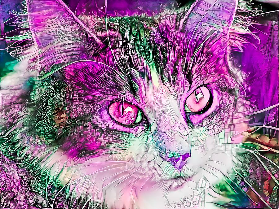 Awesome Pink Kitty Face Digital Art by Don Northup