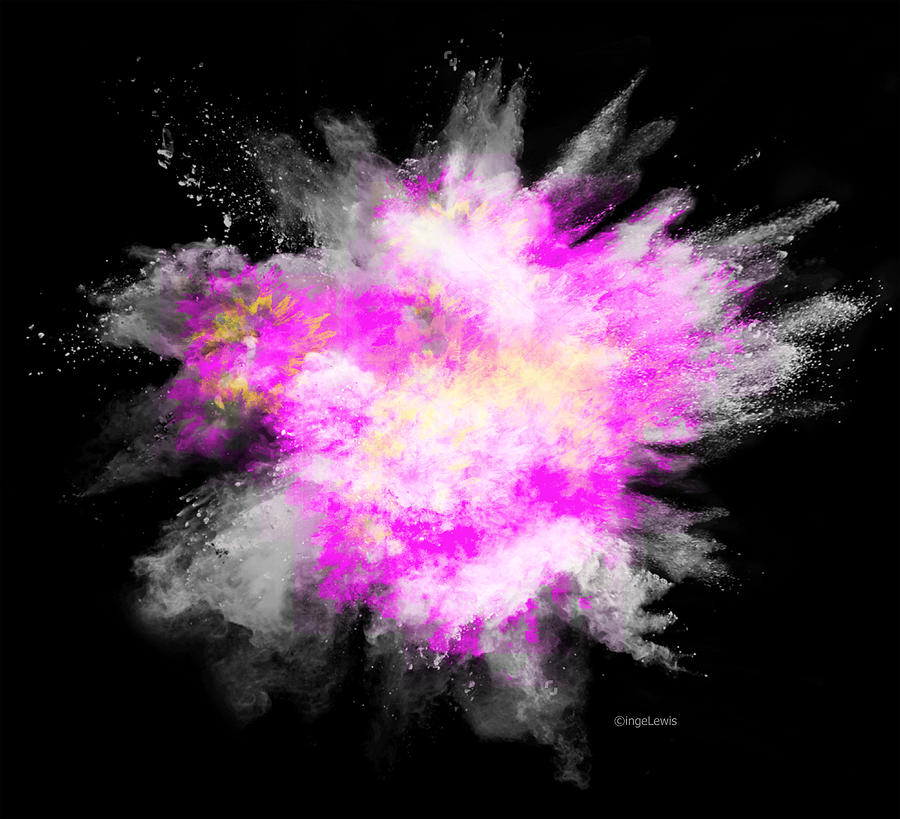 Awesome Powder Paint Explosion Digital Art by Inge Lewis - Pixels