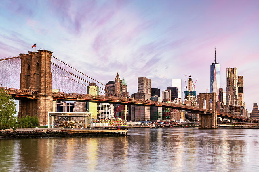 Awesome sunrise over New York skyline Photograph by Matteo Colombo