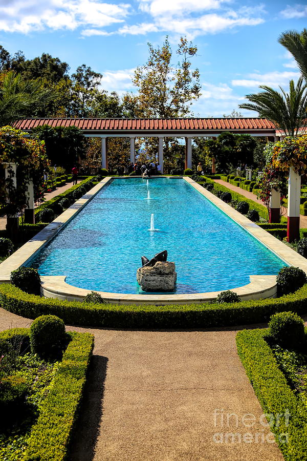 Awesome View Getty Villa Pool  Photograph by Chuck Kuhn