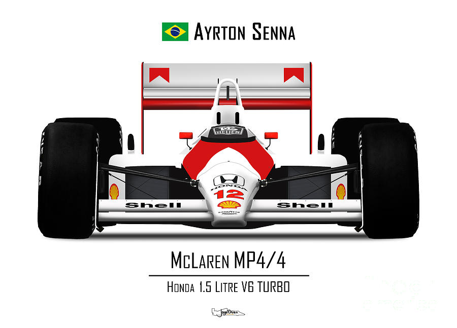 Forward rotation Dependence Ayrton Senna - McLaren MP4/4 front Digital Art by Jeremy Owen - Pixels
