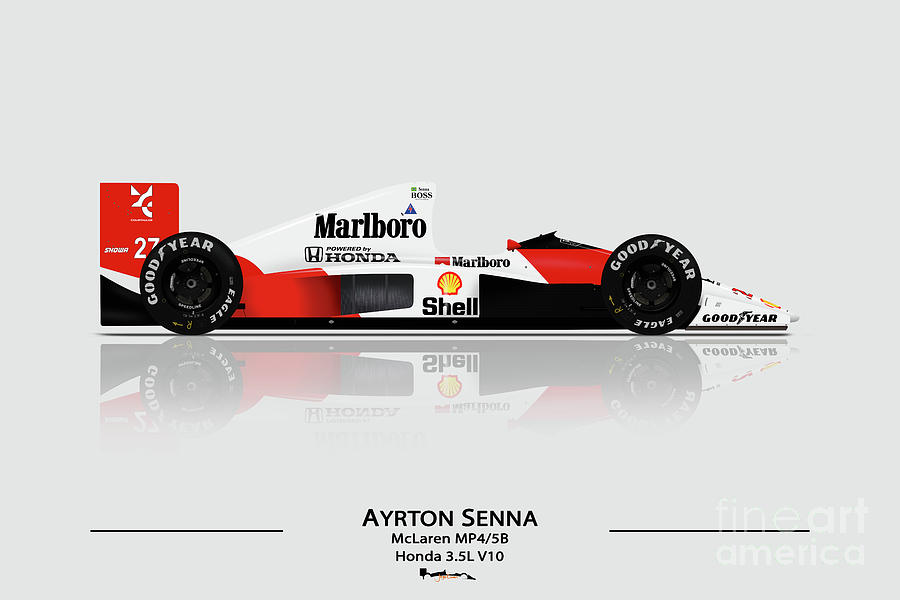 Ayrton Senna Mclaren Mp4 5b Formula 1 Digital Art By Jeremy