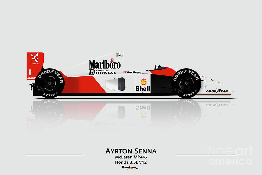 Ayrton Senna Mclaren Mp4 6 Formula 1 Digital Art By Jeremy Owen