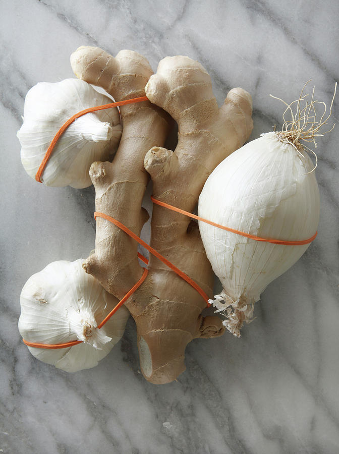 Ayurvedic Ingredients Of Onion, Garlic Photograph by Shana Novak