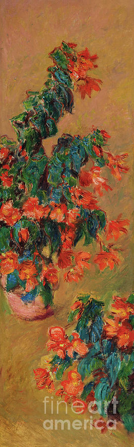 Azaleas rouges en pot, 1883  Painting by Claude Monet