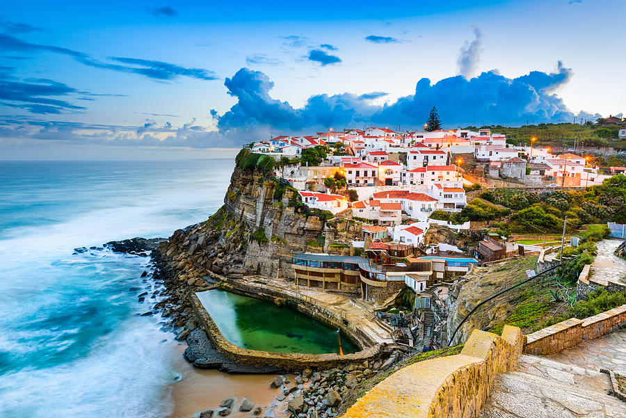 Sea Photograph - Azenhas Do Mar, Portugal Coastal Town by Sean Pavone