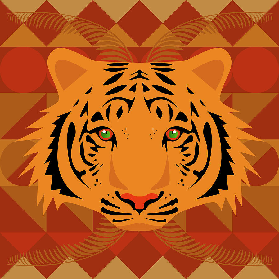 Aztec Tiger Digital Art by Claire Huntley