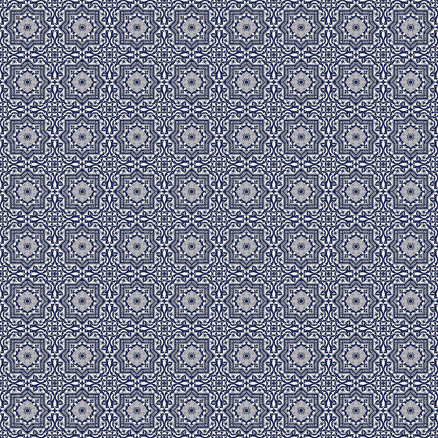 Azulejo, Geometric Pattern - 34 Painting by AM FineArtPrints