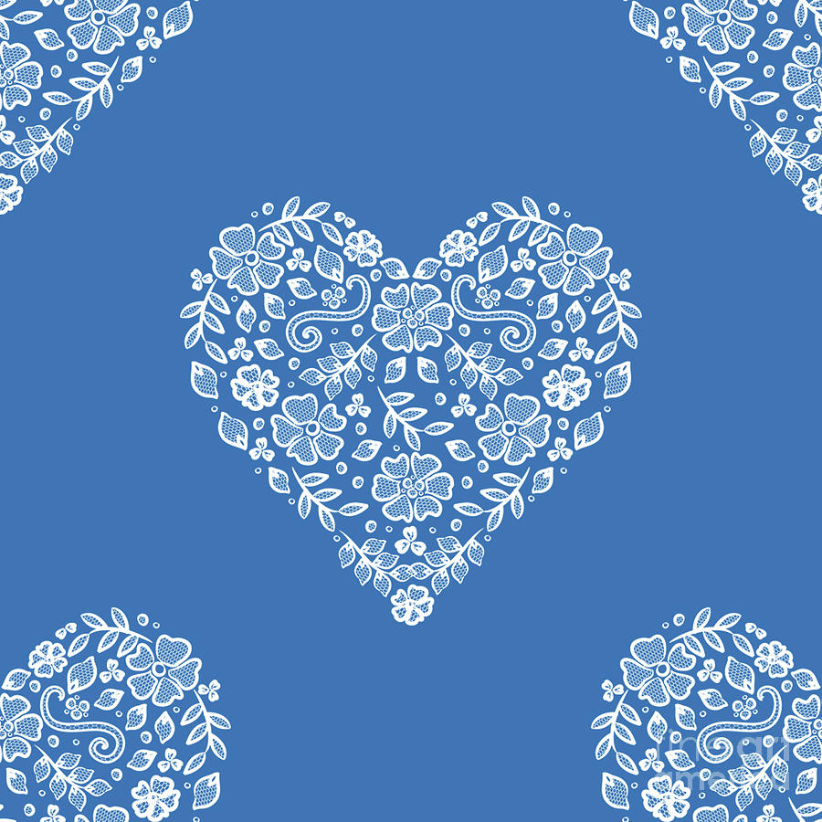 Azure Strong Blue Heart Lace Photograph by Sharon Mau
