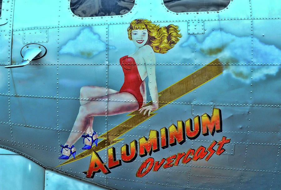 Vintage Photograph - B - 17 Aluminum Overcast Pin-Up by Allen Beatty