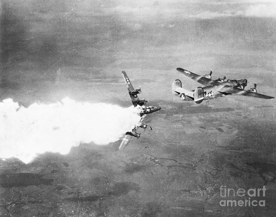 B-24 Liberator Burning Photograph by Bettmann