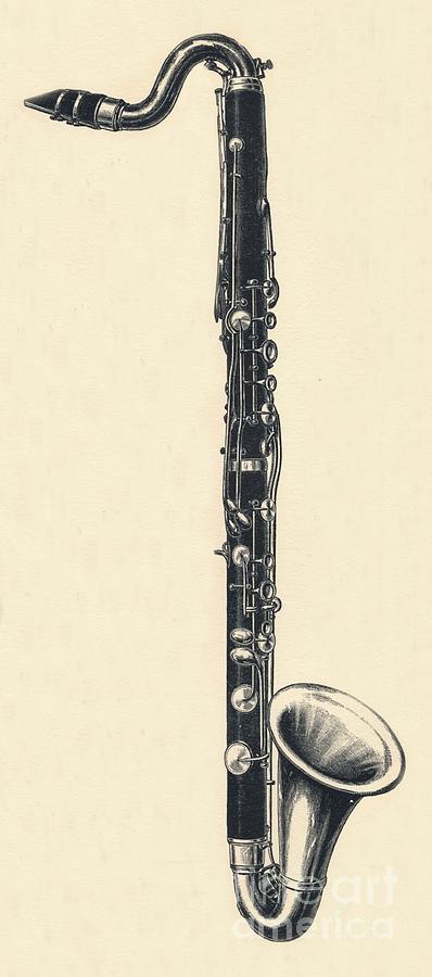 B Bass Clarinet Drawing by Print Collector