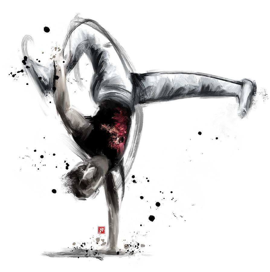 Breakdance Painting - B Boy by Ilyo Tao