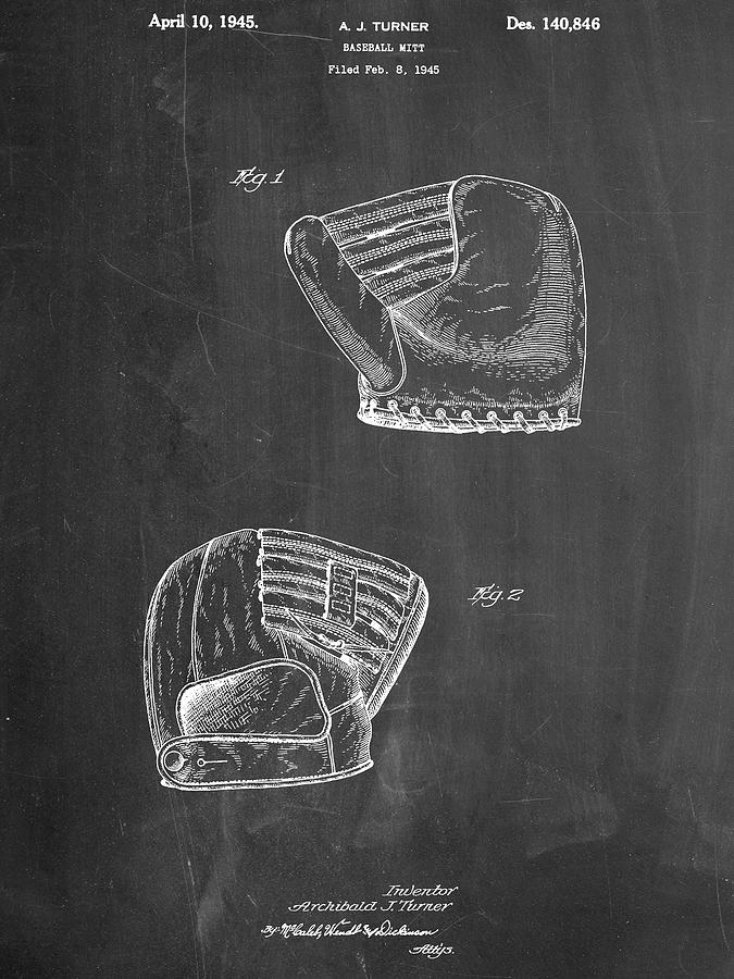 Baseball Digital Art - B Glove by Cole Borders
