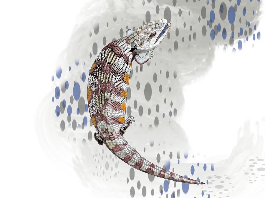 B is For Blue Tongue Lizard Drawing by Joan Stratton