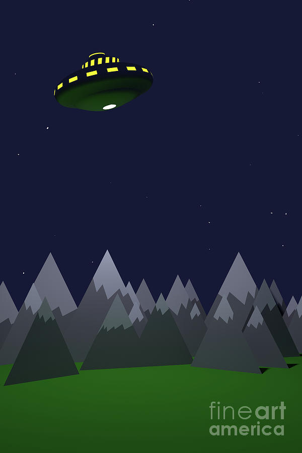 B Movie UFO invasion Digital Art by Clayton Bastiani