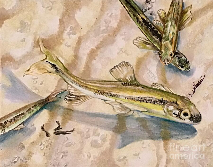 Nature Abstract Painting - Babbling Minnows and Silt by Laurel Adams