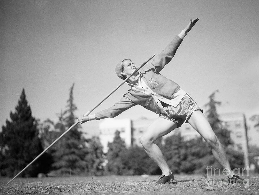 Babe Didrikson Throwing The Javelin Photograph by Bettmann