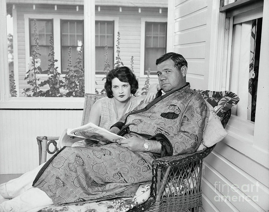 Babe Ruth And Wife Relaxing by Bettmann