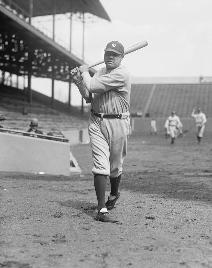 Baseball Photograph - Babe Ruth, Baseball, Athlete, Man, Historical by Photo File