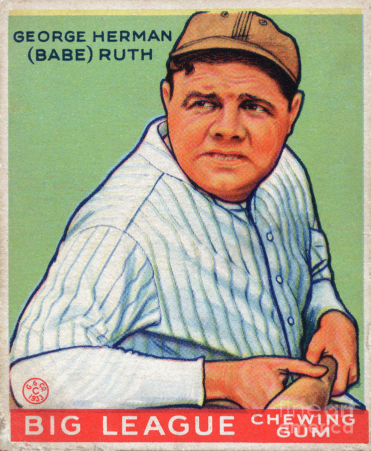 Babe Ruth Photograph - Babe Ruth Baseball Card 1933 by Jon Neidert