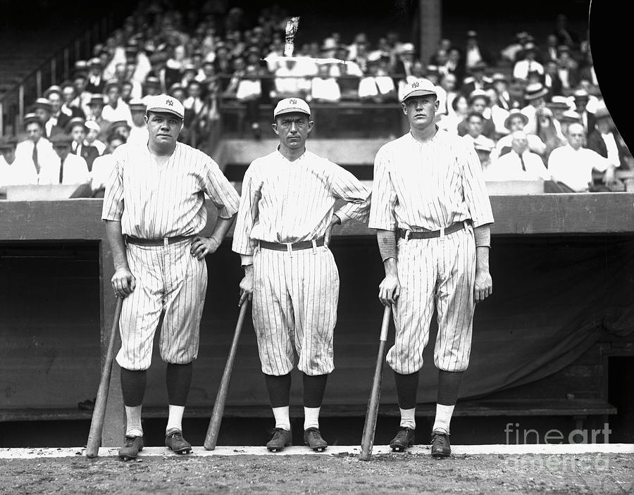 Babe Ruth, Bob Meusel And J. Franklin Photograph by Bettmann