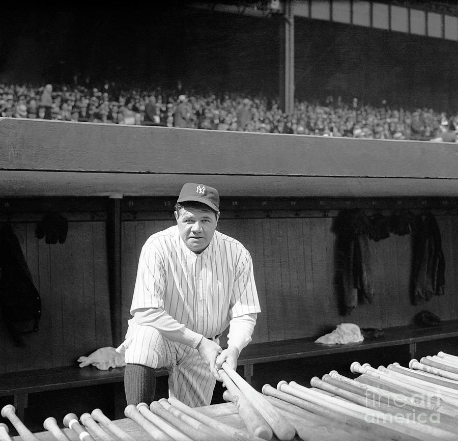 Babe Ruth Holding Baseball Bats Photograph by Bettmann