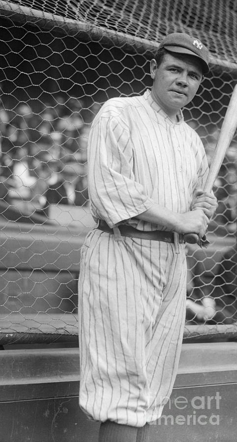 Babe Ruth In Military Uniform by Bettmann