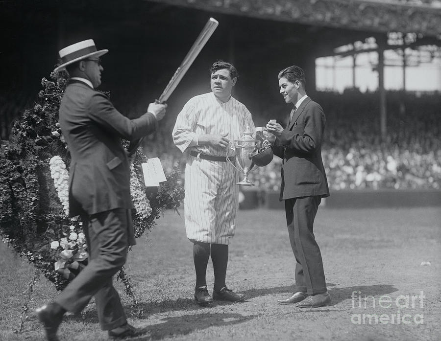 Babe Ruth Receiving Silver Bat Photograph by Bettmann
