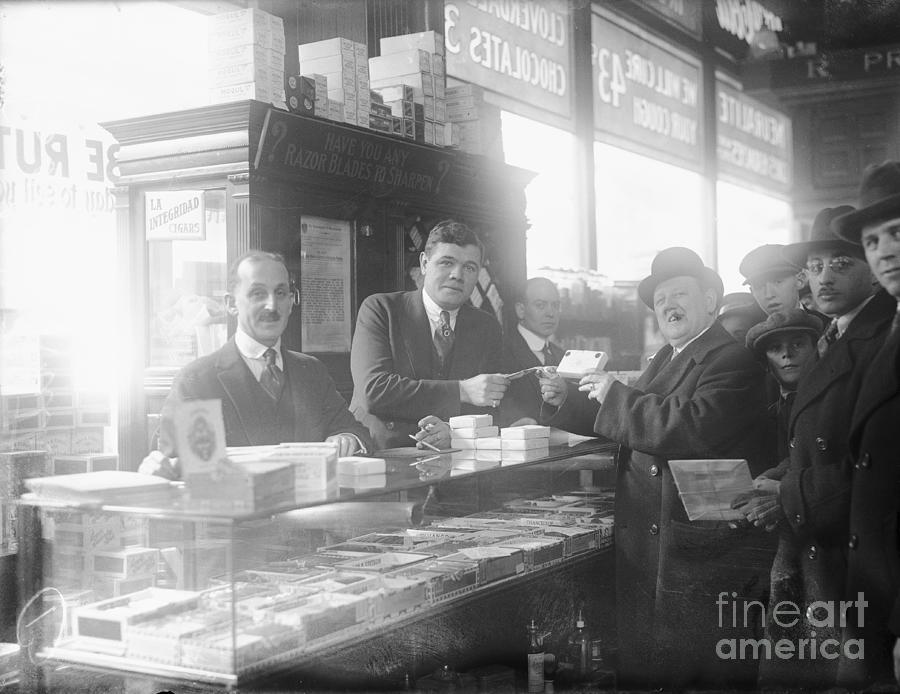 Babe Ruth Selling Cigars Photograph by Bettmann
