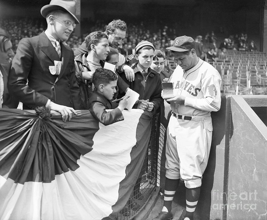 Babe Ruth Signing Autographs For Fans Photograph by Bettmann