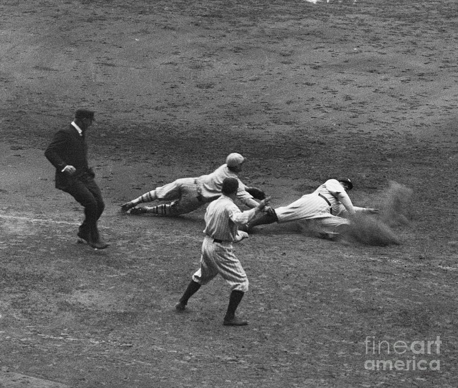 Babe Ruth Sliding Into Base At World Photograph by Bettmann