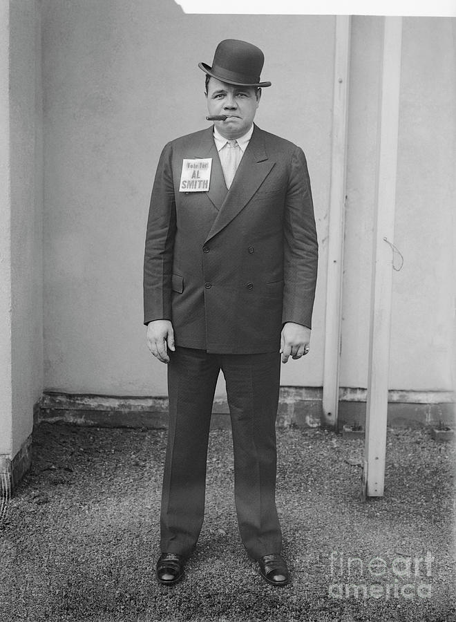 Babe Ruth Wearing Derby Photograph by Bettmann