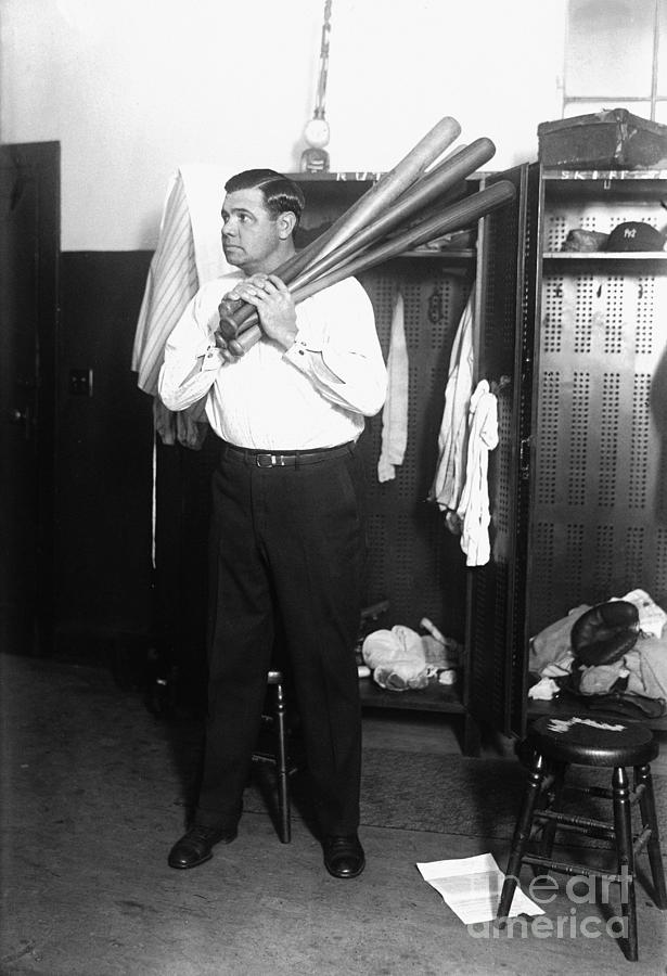 Babe Ruth With His Bats Photograph by Bettmann