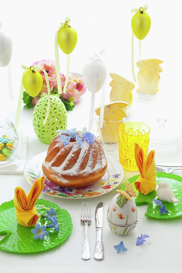 Babka easter Cake, Poland On An Easter Table Photograph by Studio Lipov