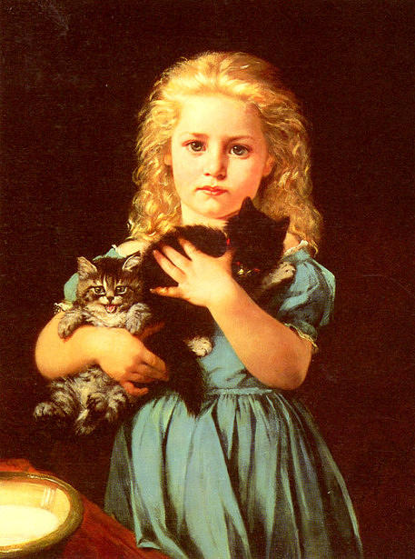 Baby And The Cats Painting by Vishal Gurjar - Fine Art America