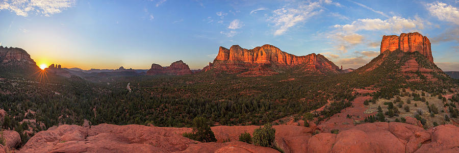 Baby Bell Sedona Sunset Panorama Photograph by White Mountain Images